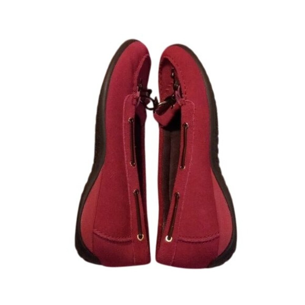 Vionic Size 8.5 Orthaheel Kiltie Pink Suede Moccasin Loafers Boat Shoes Flats - Picture 4 of 10